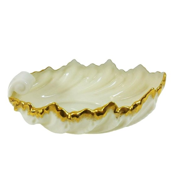 Lenox Acanthus Leaf Small Serving Bowl with Gold Rim - Picture 5 of 6